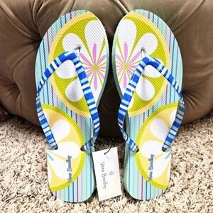 Vera Bradley Floating Blossoms Flip Flops NWT